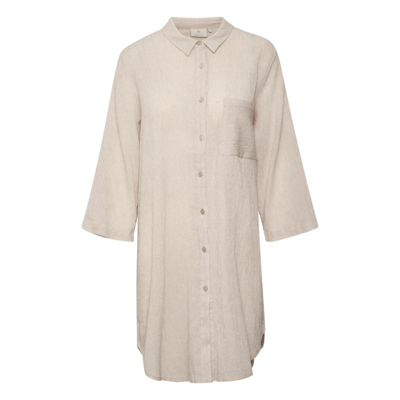 Kavivian Skjorte kjole - Savannah tan/chalk stripe