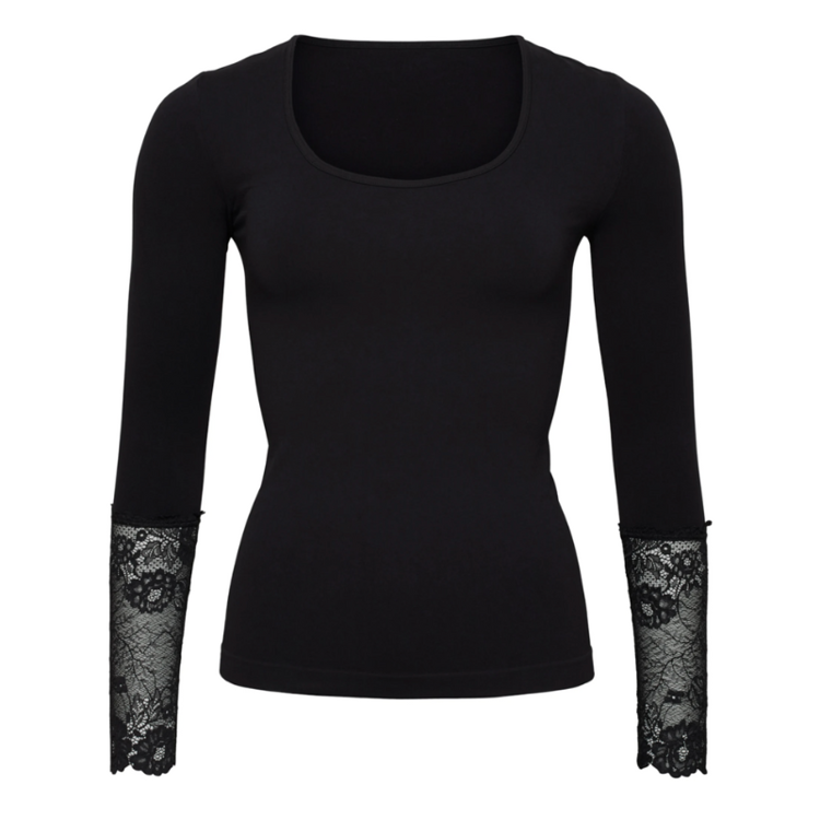 Mary lace bluse - Black