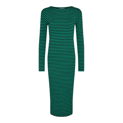 Natalia kjole - Navy green stripe