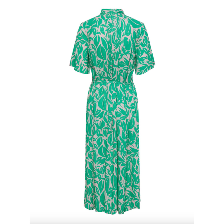 Yaslefira lang kjole - Irish green/lefira print