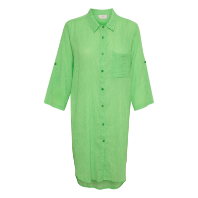 Kavivian kjole - Poison green/Chalk stripe