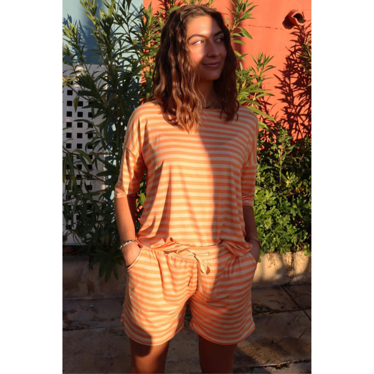 Alma shorts - Orange peach stripe