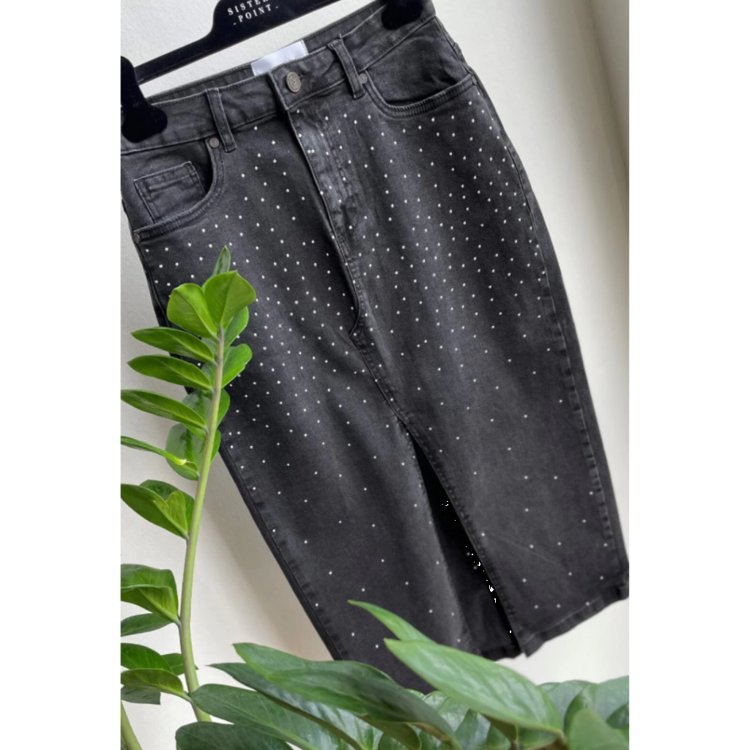 Olia-sk1 nederdel - D.grey wash/stone