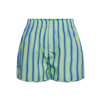 Pcletty shorts - Paradise green/with stripe