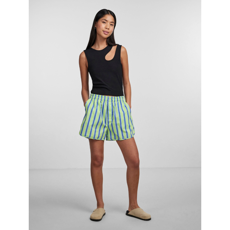 Pcletty shorts - Paradise green/with stripe