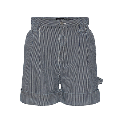 Pcbillo shorts - Medium blue denim/brighte white