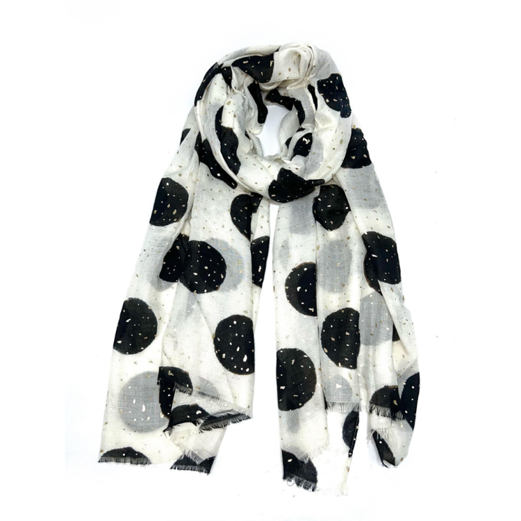 Scarf - Black dots