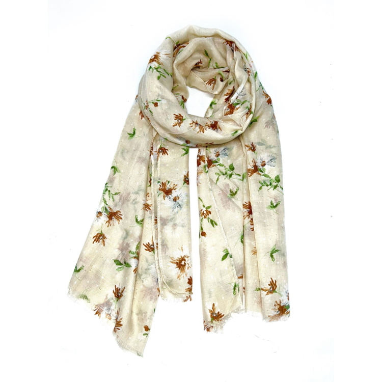 Scarf - Beige flower