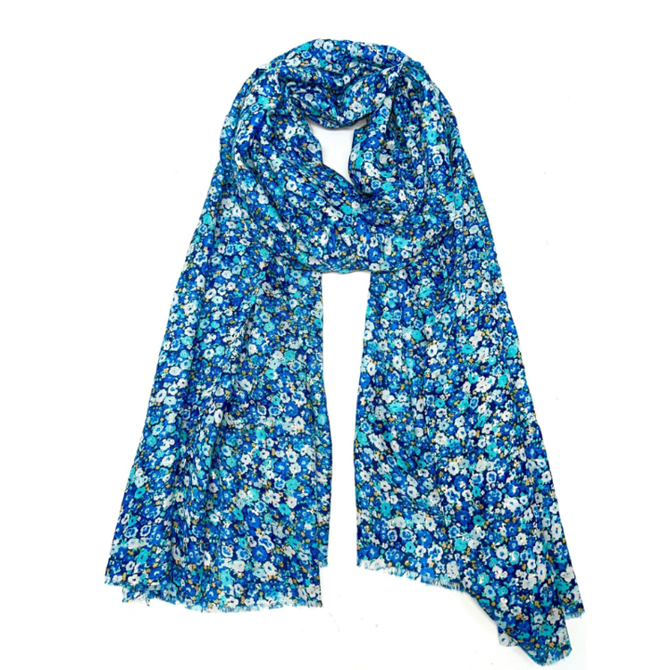 Scarf - Blue flower