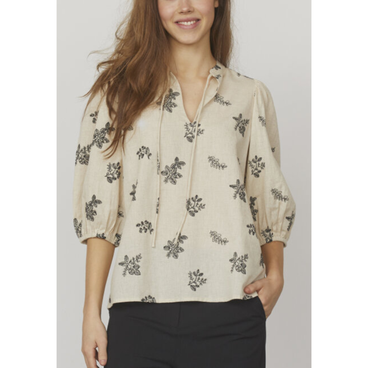 Love1109 bluse - Cream/black