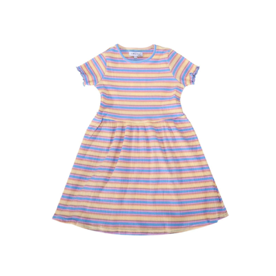 Natalia kjole kids - Yellow rose blue stripe