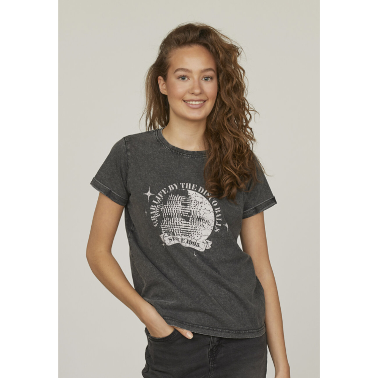 Herm t-shirt - D. grey wash/white