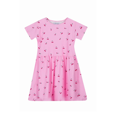 Alma babydoll kjole - Pink cherry