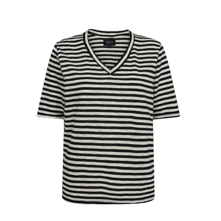 Ulla t-shirt - Black white stripe