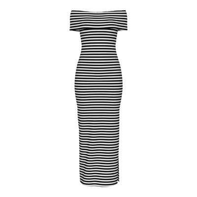Pclaya kjole - Black/white stripe