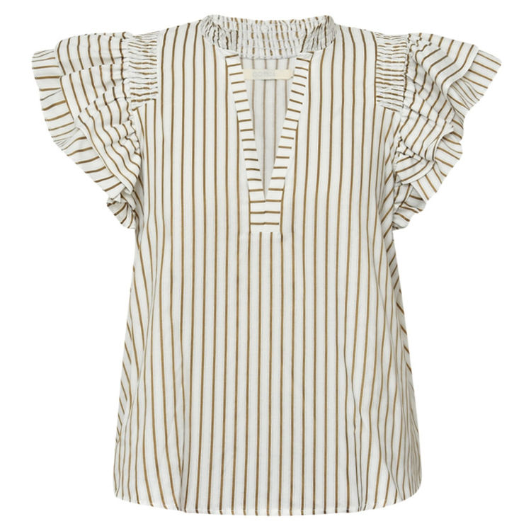 Dalilago bluse - Creme brown stripes