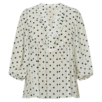 Reesego bluse - Off-white-black dots