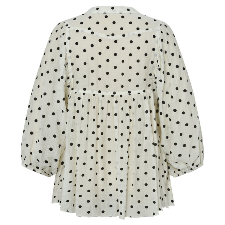 Reesego bluse - Off-white-black dots