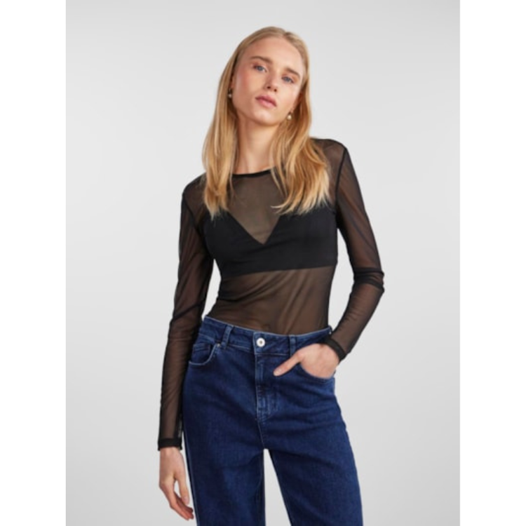 Pcninni mesh bluse - Black