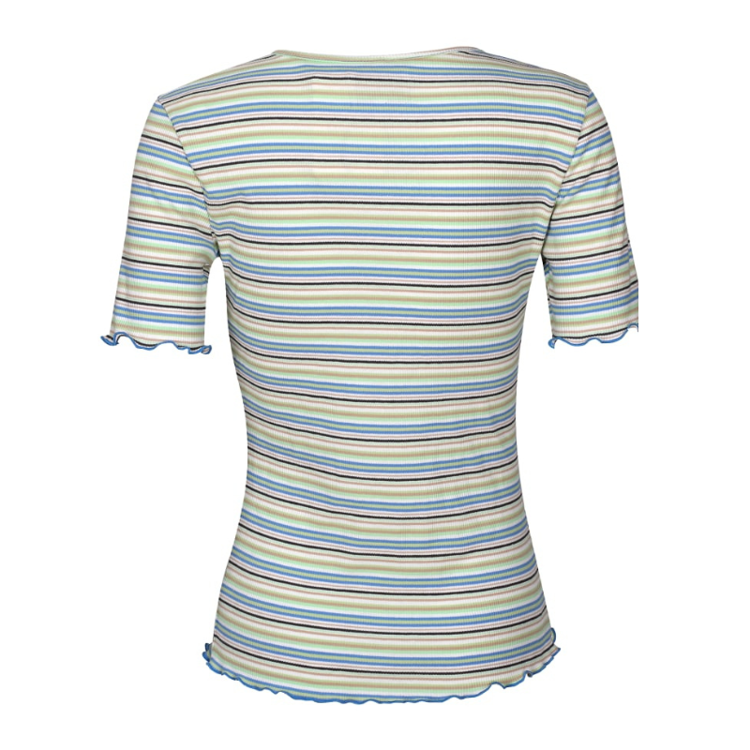 Natalia t-shirt - Blue mint sand stripe