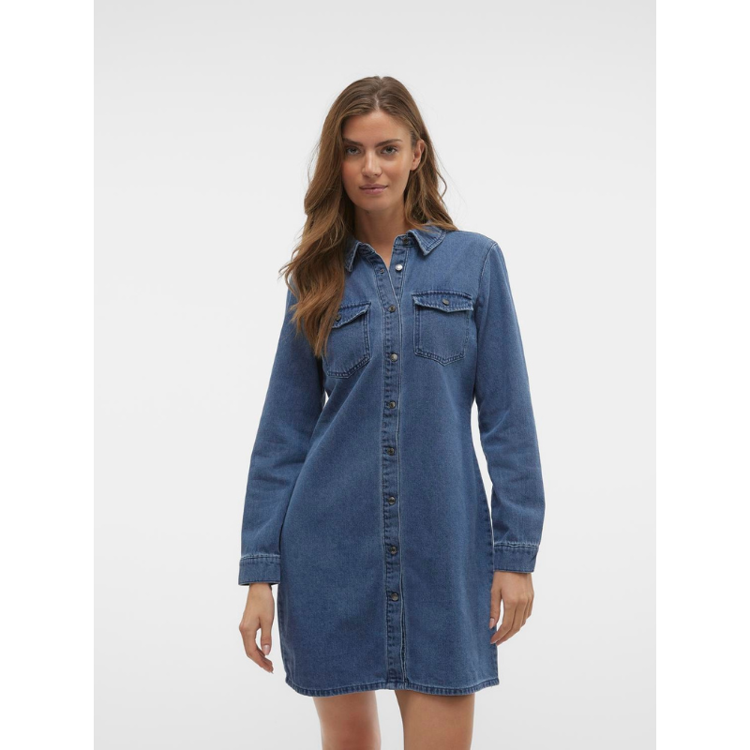 Vmjennie kjole - Medium blue denim