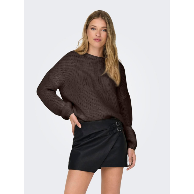 Onljackie strikbluse - Chocolate martine