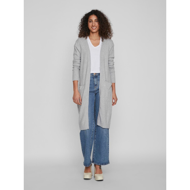 Viril lang cardigan - Light grey melange