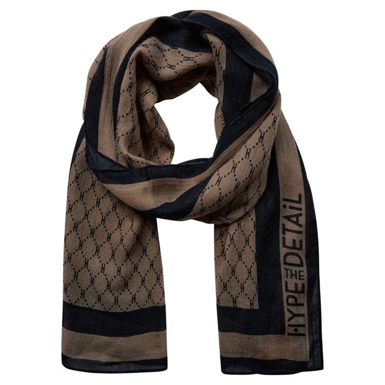 Hype the detail logo scarf - Brown/black