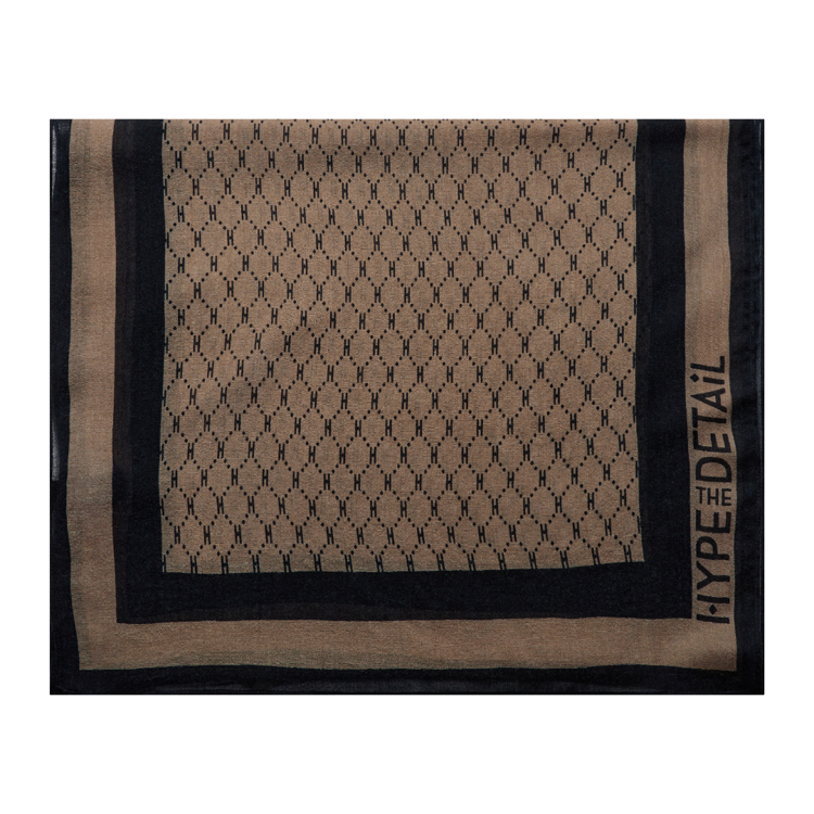 Hype the detail logo scarf - Brown/black