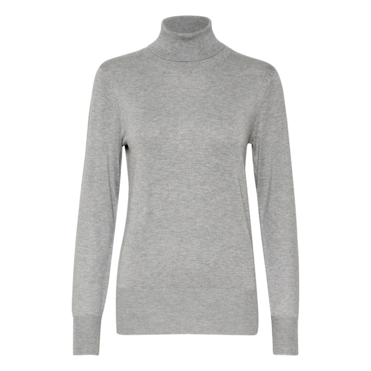 Astrid strikbluse - Grey melange