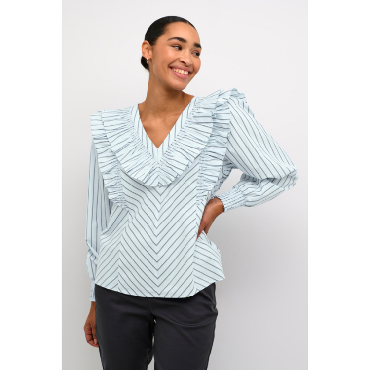 Kajerrie bluse - Celestial blue/dark stripe