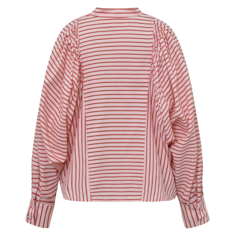 Lougo skjorte - Creme red stripes