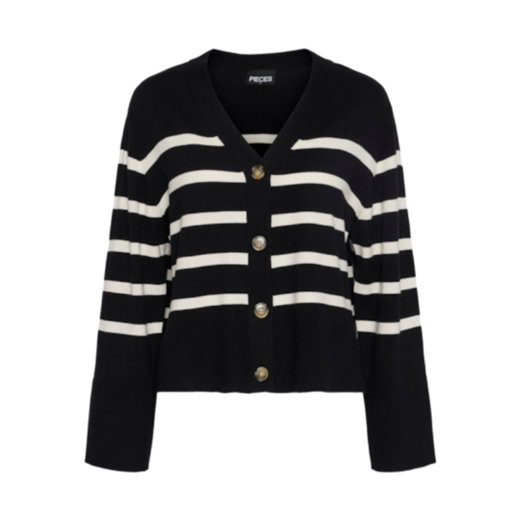 Pcsia cardigan - Black/white