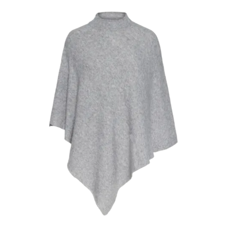 Pcfortuna poncho - Medium grey melange