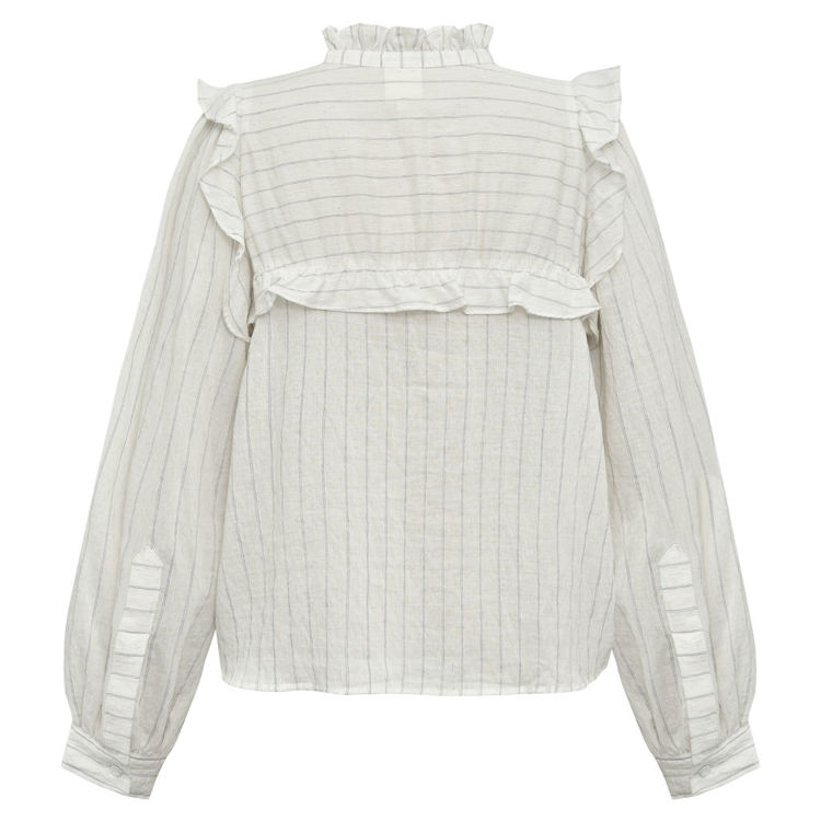 Annabellgo bluse - Off-white/black stripes