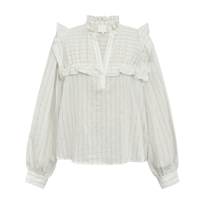 Annabellgo bluse - Off-white/black stripes