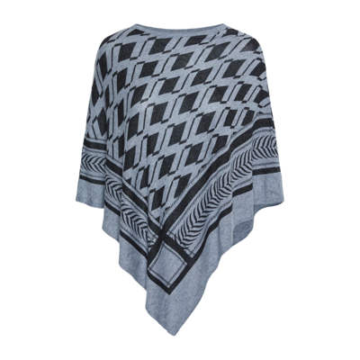 Pcnovis poncho - Light grey melange