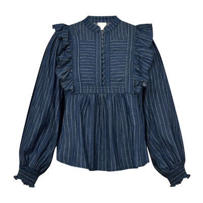 Kikago bluse - Dark blue stripes