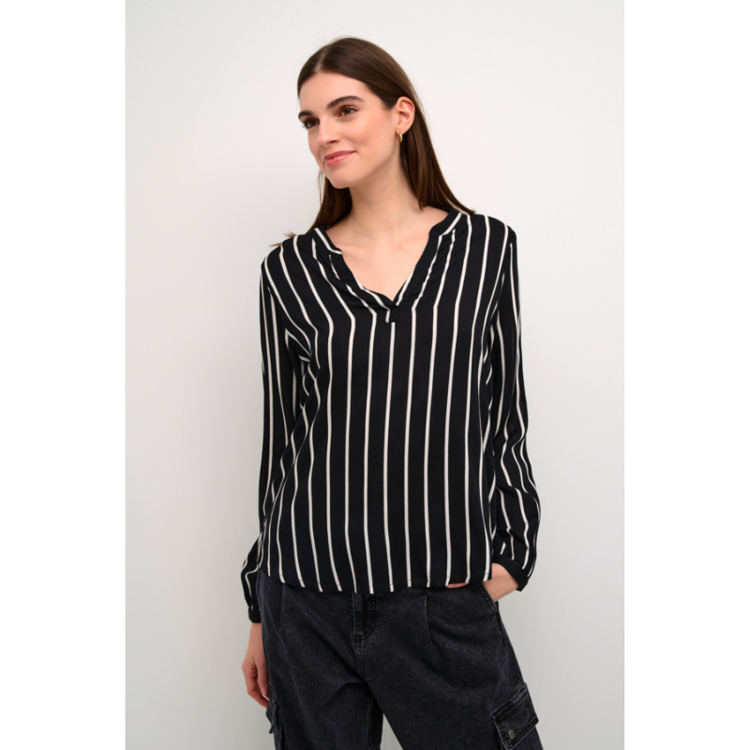 Kabeathe bluse - Black/chalk stripe