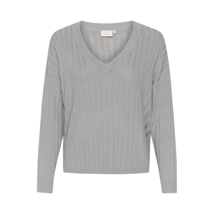 Kalola strikbluse - Grey melange