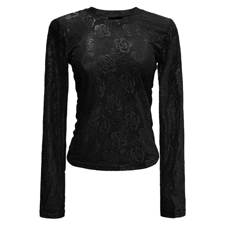 Rose mesh bluse - Black