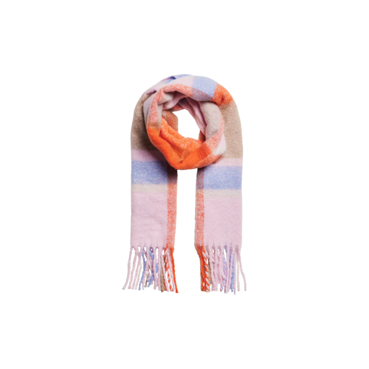 Pcbea scarf - Pink lavender/check