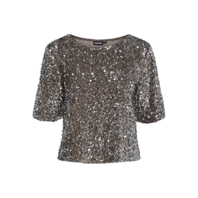 Pckam top - Morel silver sequins