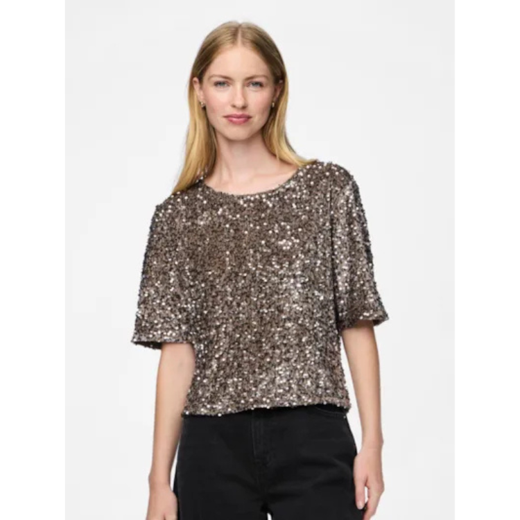 Pckam top - Morel silver sequins