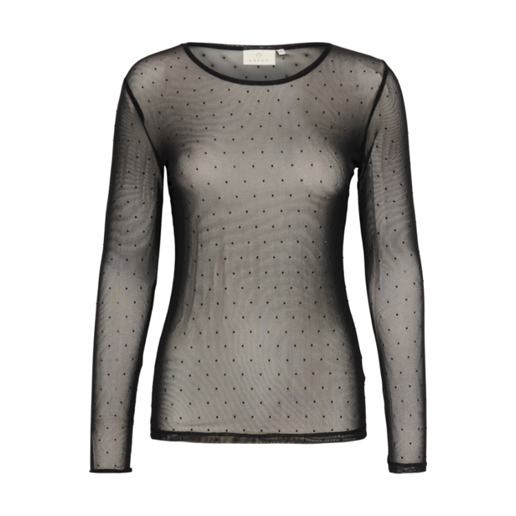 Kadoriana mesh bluse - Black deep