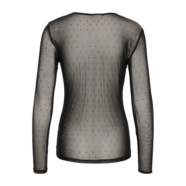 Kadoriana mesh bluse - Black deep