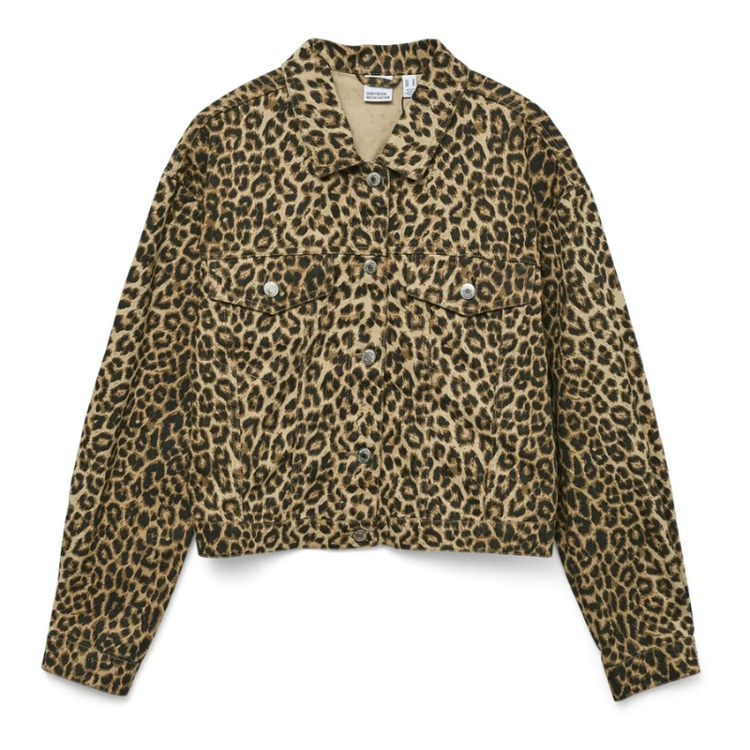 Vmtullah jakke - Silver mink/leopard