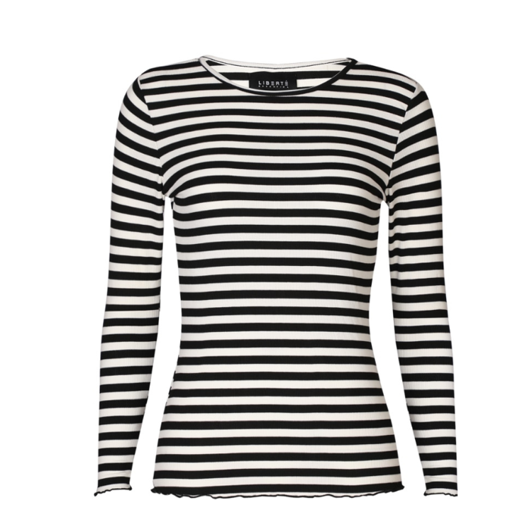 Natalia bluse - Black creme stripe