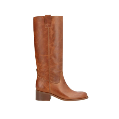 Cameron long boots - Leather cognac