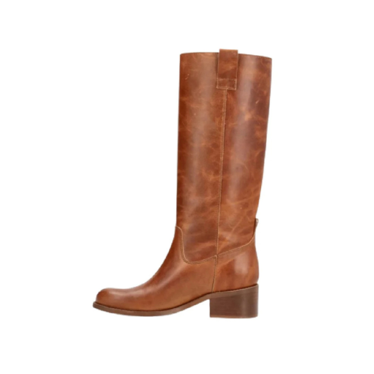 Cameron long boots - Leather cognac